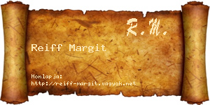 Reiff Margit névjegykártya